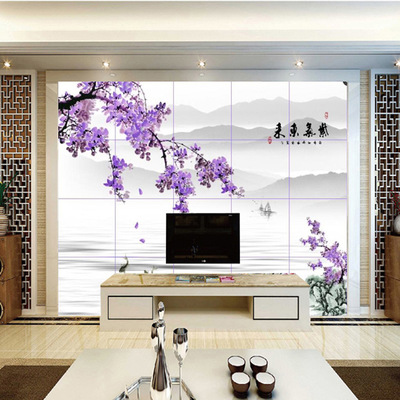 欧雅阁厂家直销新中式电视背景墙客厅瓷砖艺术3d私人定制特价大促