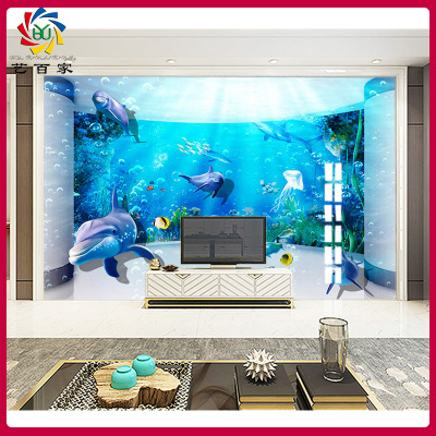 室内装饰工厂直销瓷砖背景墙 3D海洋微晶石防滑儿童房浴室内墙砖